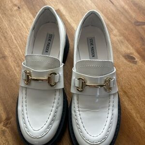 Steve Madden Women's White and Gold Loafers